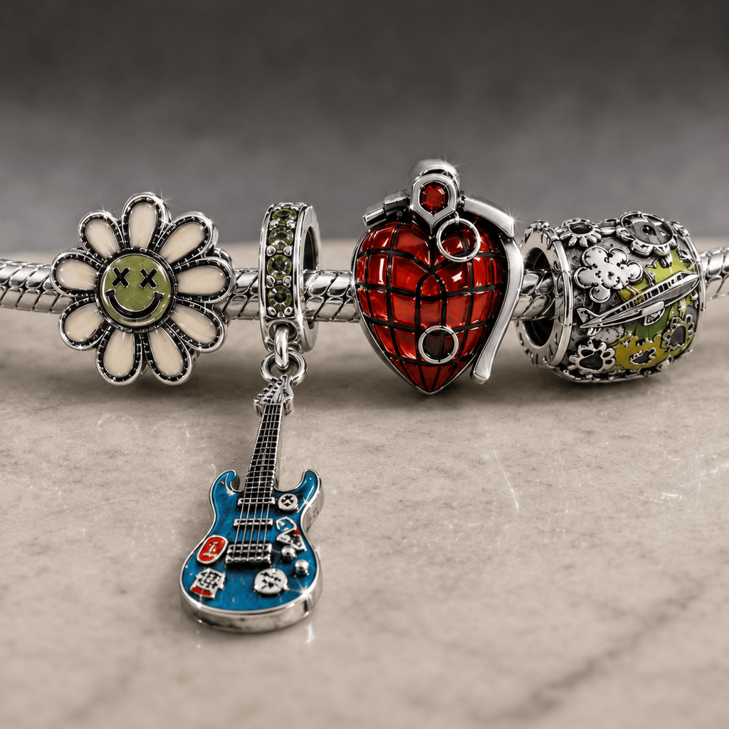 GRD Silver Charm Bracelet Set NTVA