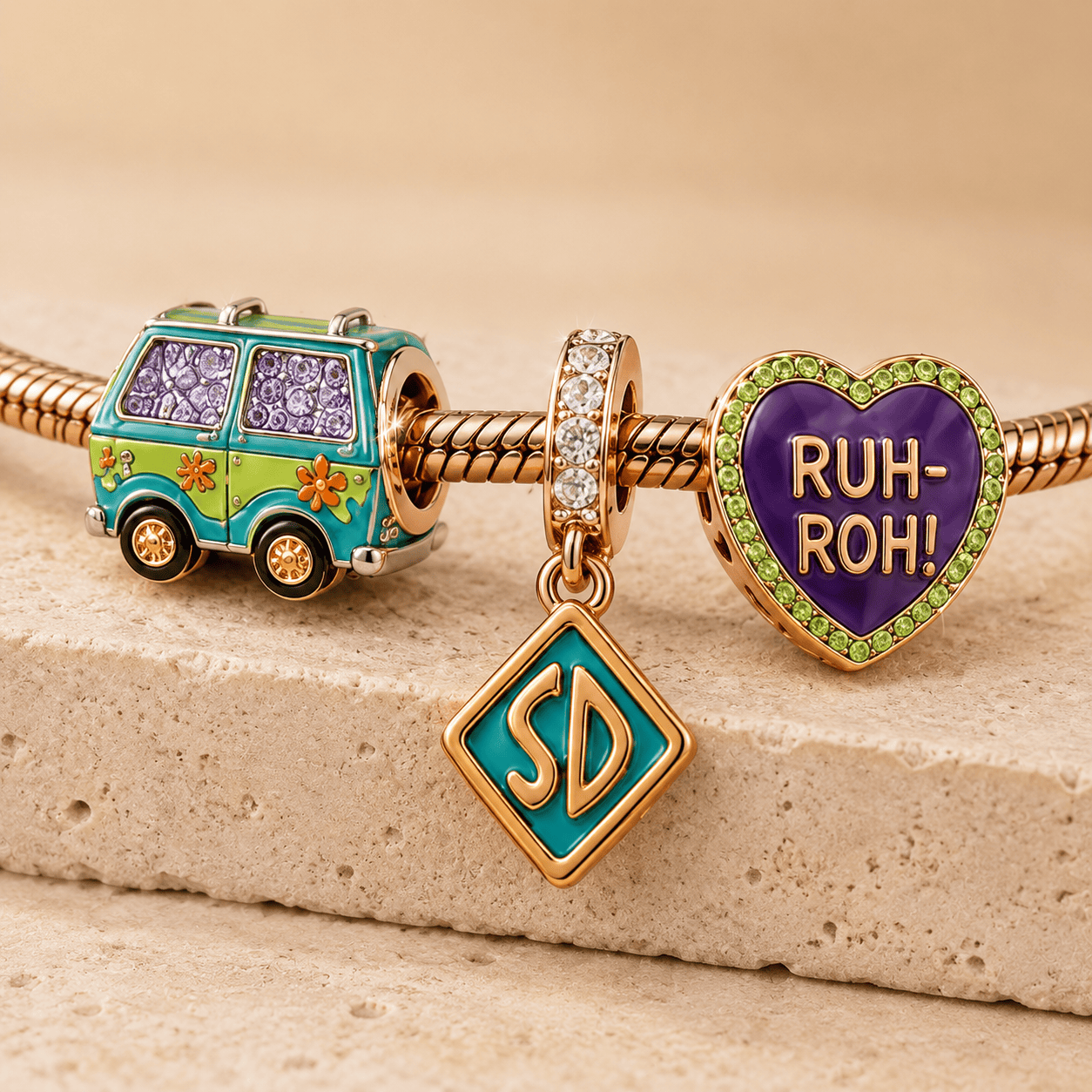 SCBD Rose Gold Charm Bracelet Set TMH