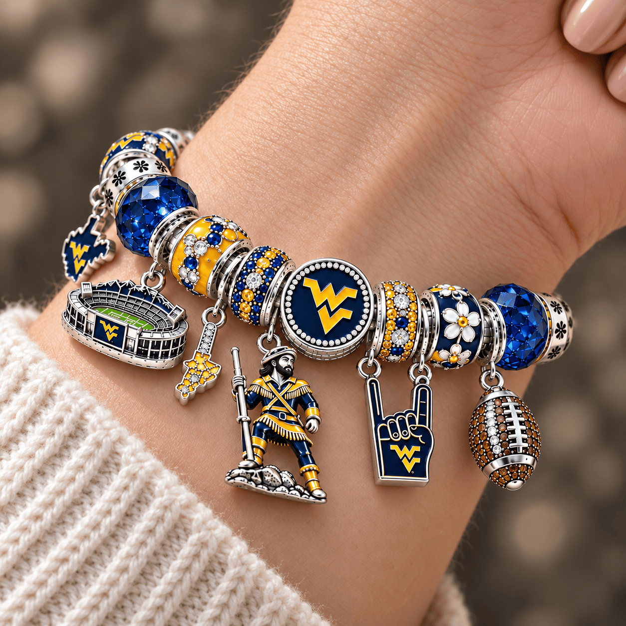 WVM Silver Charm Bracelet Set NTTB