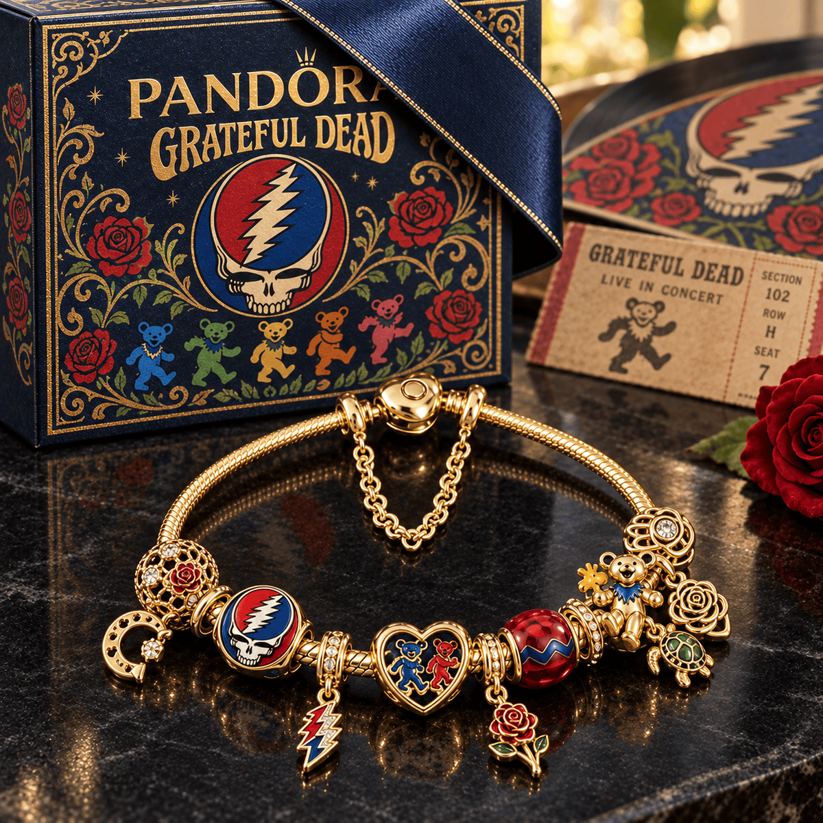 GRFD Gold Charm Bracelet Set PTKL