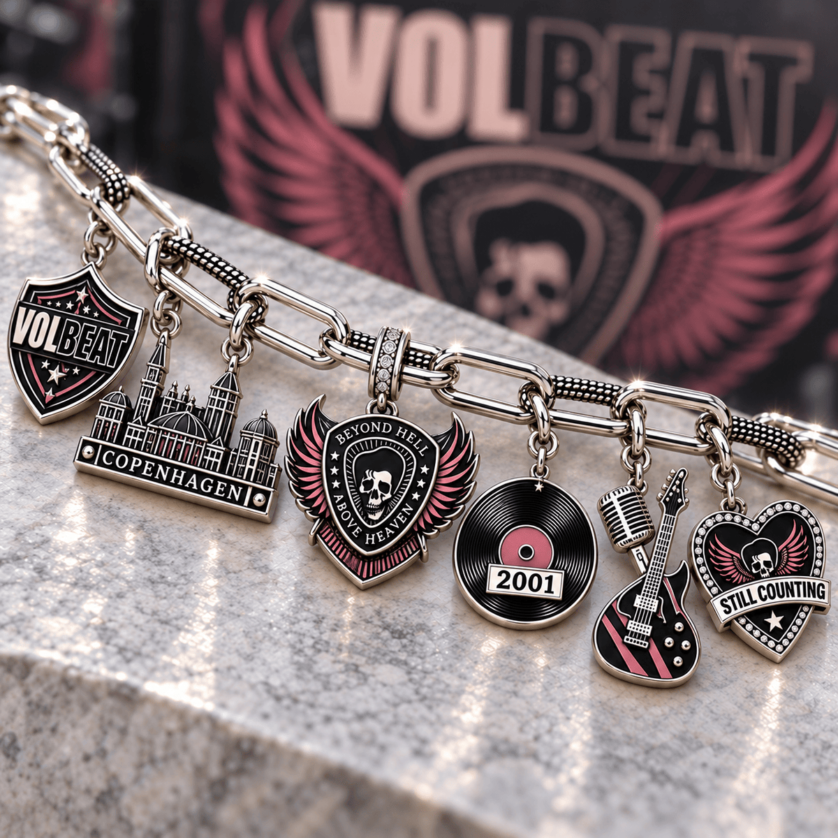 VOLB Silver Charm Bracelet Set NTVA