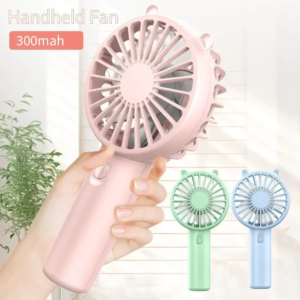 Mute Handheld Fan USB Rechargeable, Small Portable Cooling Fan, Mini Desk & Eyelash Cooler Fan