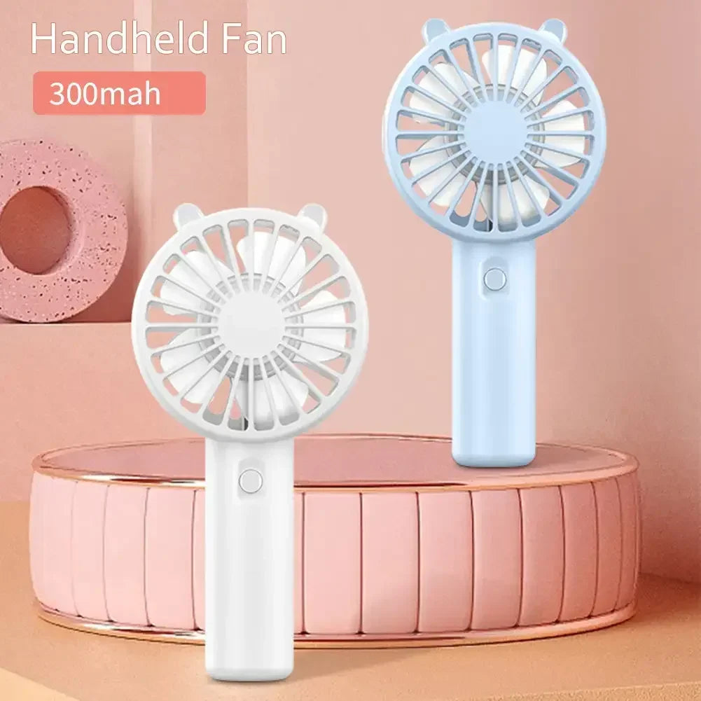 Mute Handheld Fan USB Rechargeable, Small Portable Cooling Fan, Mini Desk & Eyelash Cooler Fan