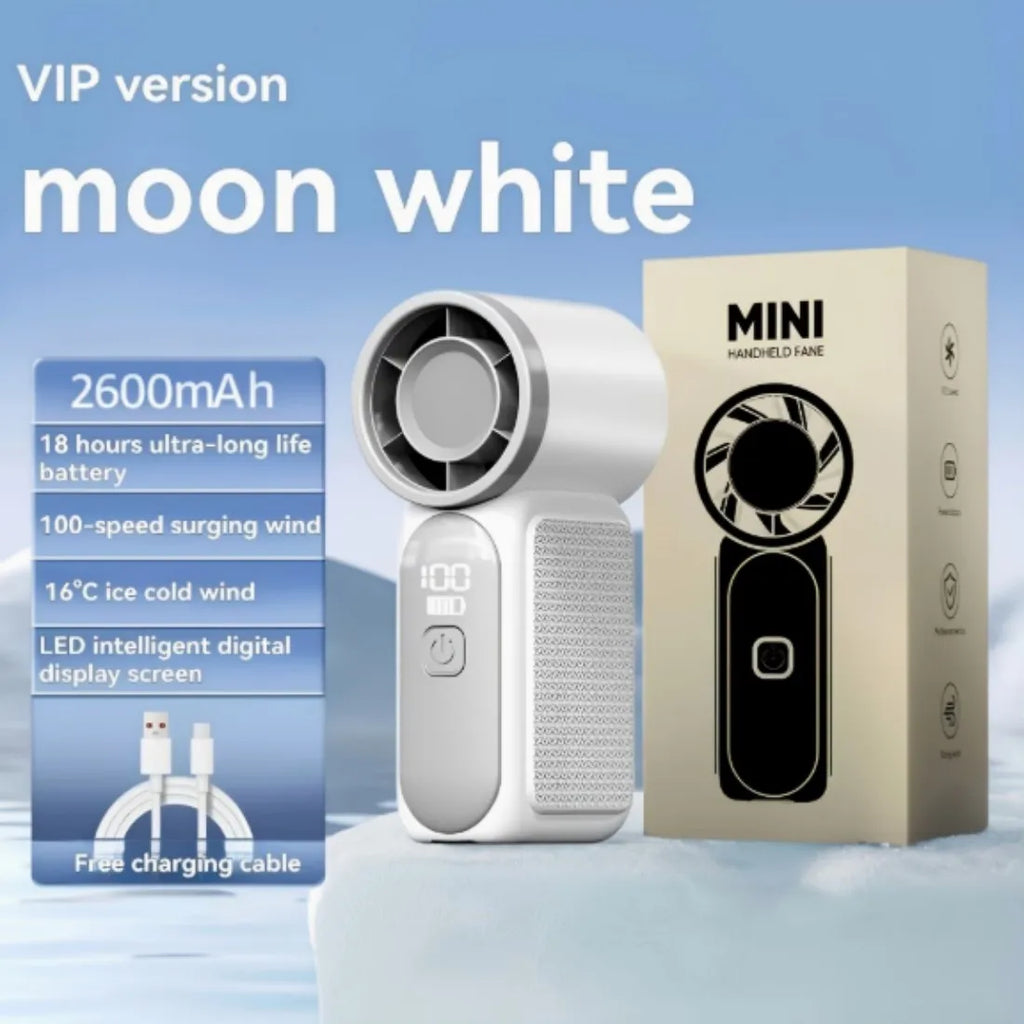 2026 New 100-Speed Turbo Handheld Fan, High-Speed USB Rechargeable Long-Lasting Portable Mini Outdoor Cooling Fan